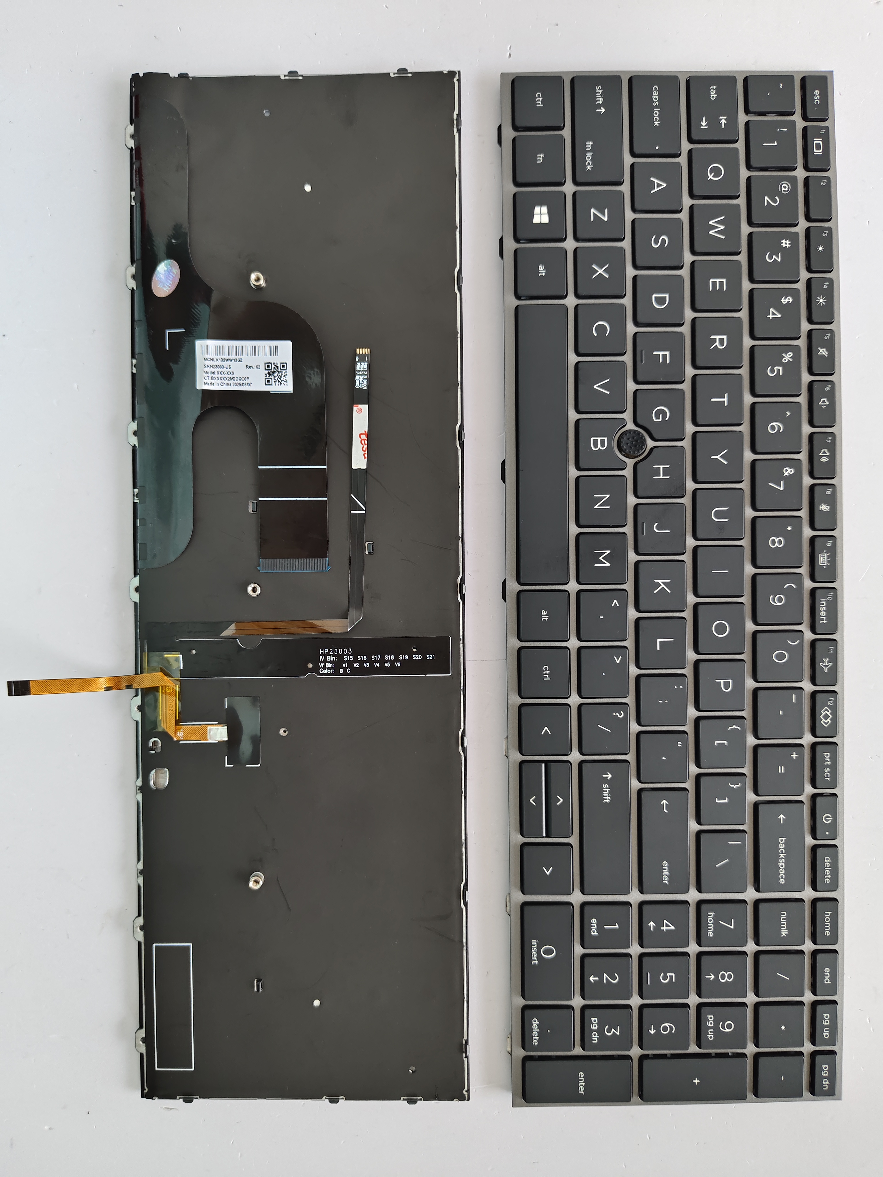 Picture of New Replacement Laptop Keyboard For HP ZBOOK15G7/ZBOOK15G8/ZBOOK Fury 15 G7 G8 SILVER FRAME BLACK With Point Backlit (OEM) US Layout